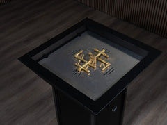 Warming Trends AON Metal Architectural Pinnacle Square Wok Metal Vessels w/ Crossfire Brass Burner