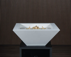 Warming Trends AON Metal Architectural Pinnacle Square Wok Metal Vessels w/ Crossfire Brass Burner