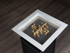 Warming Trends AON Metal Architectural Pinnacle Square Wok Metal Vessels w/ Crossfire Brass Burner