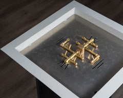 Warming Trends AON Metal Architectural Pinnacle Square Wok Metal Vessels w/ Crossfire Brass Burner