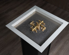 Warming Trends AON Metal Architectural Pinnacle Square Wok Metal Vessels w/ Crossfire Brass Burner