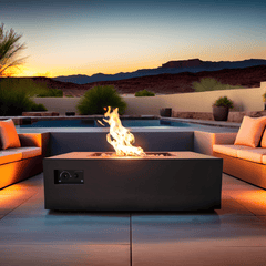 Warming Trends AON Powder-Coated Steel Square Fire Table w/ Crossfire Brass Burner
