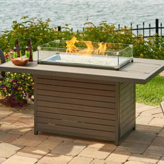 The Outdoor GreatRoom 50x30.75-Inch Brooks Rectangular Chat Height Gas Fire Pit Table