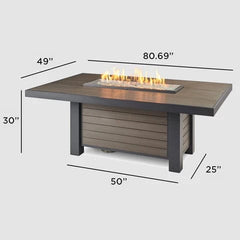 The Outdoor GreatRoom Brooks Linear Chat Height Gas Fire Pit Table