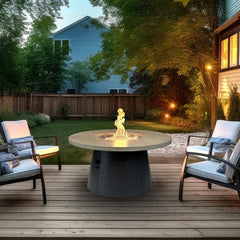 The Outdoor GreatRoom Cirvalo Round Gas Fire Pit Table