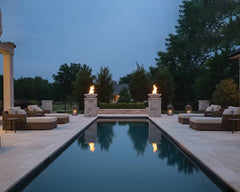 Warming Trends AON GFRC Architectural Halo Round Wok Concrete Vessels w/ Crossfire Brass Burner