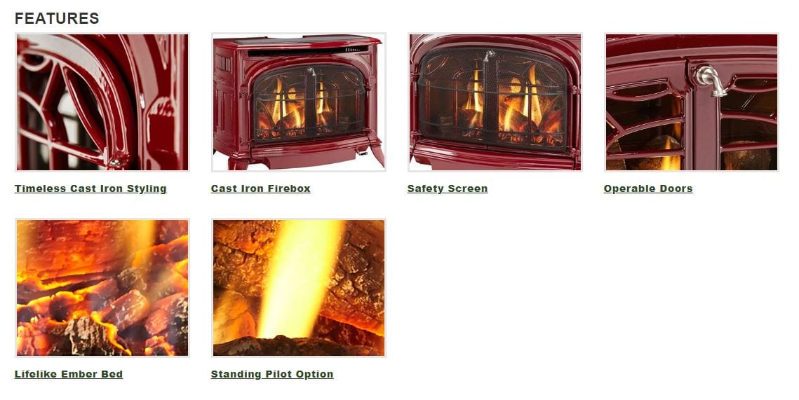 Vermont Castings Radiance Direct Vent Gas Stove with Millivolt Ignition