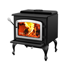 Drolet DB03112 Escape 1800 with Legs and Nickel Door High Efficiency Wood Burning Stove
