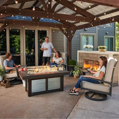 The Outdoor GreatRoom 56.63x29-Inch Denali Brew Linear Gas Fire Pit Table