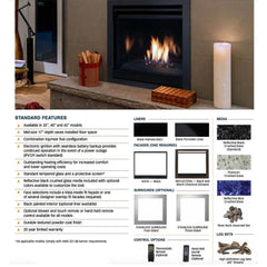 Superior 35-Inch DRC3035 Contemporary Electronic Ignition Direct Vent Gas Fireplace with Crushed Glass Media