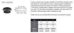 DuraVent DVL/DuraBlack 8 Inch Diameter Black Chimney Adapter with trim - 8DVL-ADT