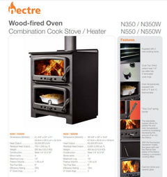 Dimplex Nectre N550 Wood Burning Stove/Fire Oven, 65K BTU