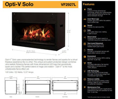 Dimplex VF2927L Opti-V Solo Electric Fireplace, 30-Inch