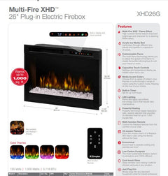 Dimplex XHD26 Multi-Fire XHD Electric Firebox, 26-Inch