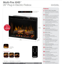 Dimplex XHD26 Multi-Fire XHD Electric Firebox, 26-Inch