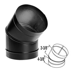 DuraVent DuraBlack 8 Inch Diameter Black 45 Degree Black Elbow - 8DBK-E45