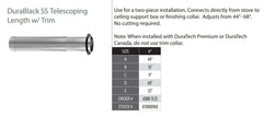 DuraVent DuraBlack 6 Inch Diameter Stainless Steel Telescoping Length 44 Inch - 68 Inch w/trim - 6DBK-TLSS