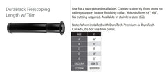 DuraVent DuraBlack 6 Inch Diameter Black Telescoping Length 44 Inch - 68 Inch w/trim - 6DBK-TL