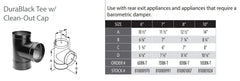 DuraVent DuraBlack 8 Inch Diameter Black Tee w/Clean-Out Cap - 8DBK-T
