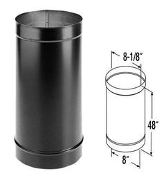 DuraVent DuraBlack 8 Inch Diameter Single Wall Black 48 Inch Pipe Length - 8DBK-48
