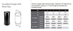 DuraVent DuraBlack 8 Inch Diameter Single Wall Black 24 Inch Pipe Length - 8DBK-24