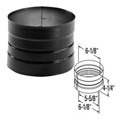 DuraVent DuraBlack 8 Inch Diameter Black Double-Skirted Stovetop Adapter - 8DBK-ADDB