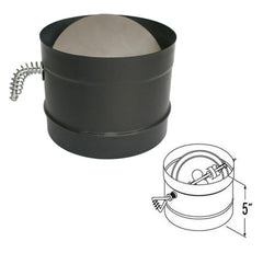 DuraVent DuraBlack 6 Inch Diameter Black Damper Section - 6DBK-DS