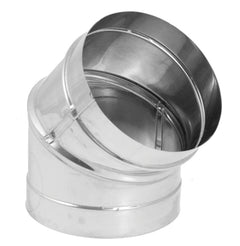 DuraVent DuraBlack 8 Inch Diameter Stainless Steel 45 Degree Black Elbow - 8DBK-E45SS