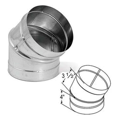 DuraVent DuraBlack 8 Inch Diameter Stainless Steel 45 Degree Black Elbow - 8DBK-E45SS