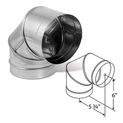 DuraVent DuraBlack 8 Inch Diameter Stainless Steel 90 Degree Black Elbow - 8DBK-E90SS