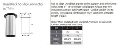 DuraVent DuraBlack 8 Inch Diameter Stainless Steel Slip Connector w/trim - 8DBK-SCSS