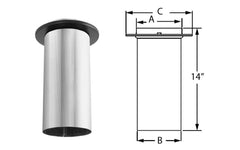 DuraVent DuraBlack 8 Inch Diameter Stainless Steel Slip Connector w/trim - 8DBK-SCSS