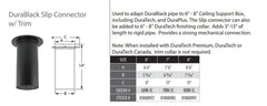 DuraVent DuraBlack 8 Inch Diameter Black Slip Connector w/ Trim - 8DBK-SC