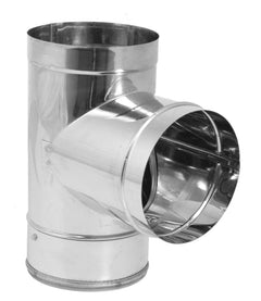 DuraVent DuraBlack 6 Inch Diameter Stainless Steel Tee w/Clean-Out Cap - 6DBK-TSS
