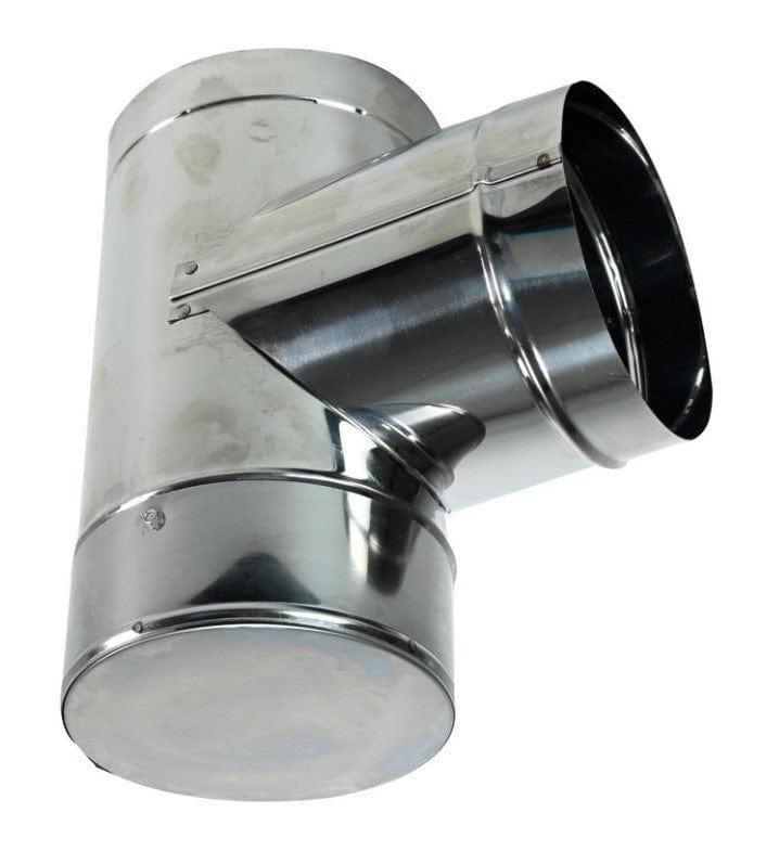 DuraVent DuraBlack 8 Inch Diameter Stainless Steel Tee w/Clean-Out Cap - 8DBK-TSS