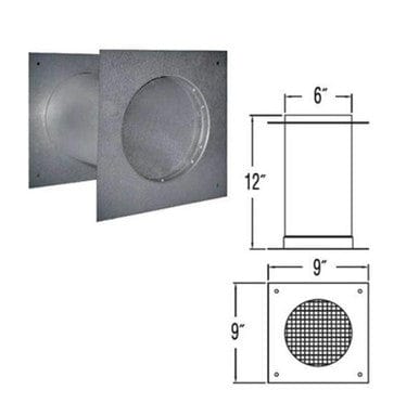 DuraVent DuraTech 6 Inch Diameter Chase Air Intake with Rodent Guard - 6DT-CAI