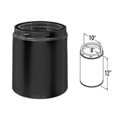 DuraVent DuraTech 8 Inch Diameter Double Wall Black Galvanized 12 Inch Chimney Pipe Length - 8DT-012B