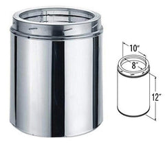 DuraVent DuraTech 8 Inch Diameter Double Wall Galvanized 12 Inch Chimney Pipe Length - 8DT-012