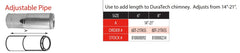 DuraVent DuraTech 8 Inch Diameter Double Wall Galvanized 14-21 Inch Adjustable Chimney Pipe Length - 8DT-21TASS