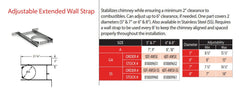DuraVent DuraTech 6-8 Diameter Extended Adjustable Wall Strap - 6DT-AWSX