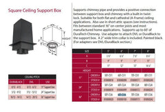 DuraVent DuraTech 6 Inch Diameter 11 Inch Square Ceiling Support Box - 6DT-CS11