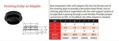 DuraVent DuraTech 6 Inch Diameter Finishing Collar with Adapter - 6DT-FC