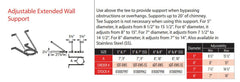DuraVent DuraTech 6-8 Diameter Extended Wall Support - 6DT-XWS