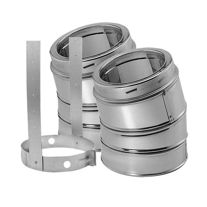 DuraVent DuraTech 8 Inch Diameter Double Wall Stainless Steel 30° Elbow Kit - 8DT-E30KSS