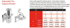 DuraVent DuraTech 8 Inch Diameter Galvanized Adjustable Tee Support Bracket - 8DT-TSB