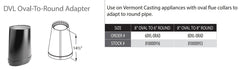 DuraVent DVL 6 Inch Diameter Oval-to-Round Adapter - 6DVL-ORAD