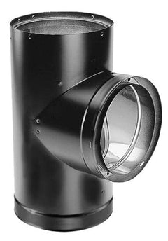 DuraVent DVL 6 Inch Diameter Double Wall Black Tee w/Clean-Out Cap - 6DVL-T