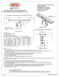 HPC Fire Torpedo Linear Burner with Linear Pan Electronic Ignition Gas Fire Pit Kit