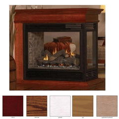 Empire 36" Lincoln Premium Peninsula Multi-Sided Vent-Free Gas Fireplace with Banded Brick Liner