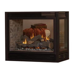 Empire 36" Madison Premium Peninsula Multi-Sided Direct Vent Gas Fireplace with Banded Brick Liner